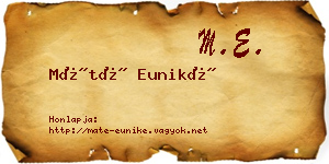 Máté Euniké névjegykártya